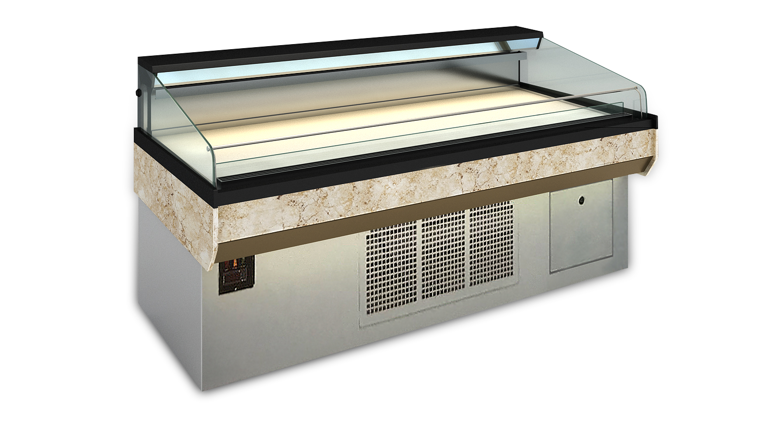 Open-top deli fresh meat display counter for butchers and supermarkets, Malaysia